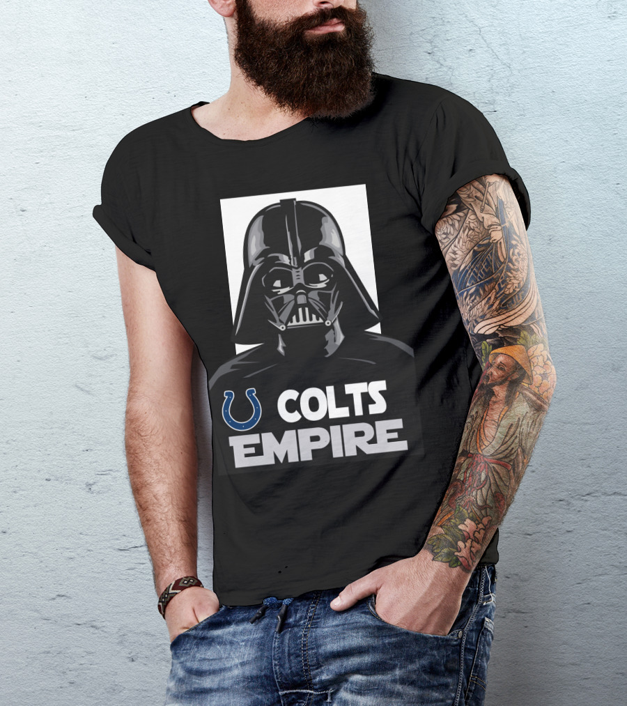 Colts Empire Darth Vader Indianapolis Nfl Football Team Star Wars Crossover T-Shirt