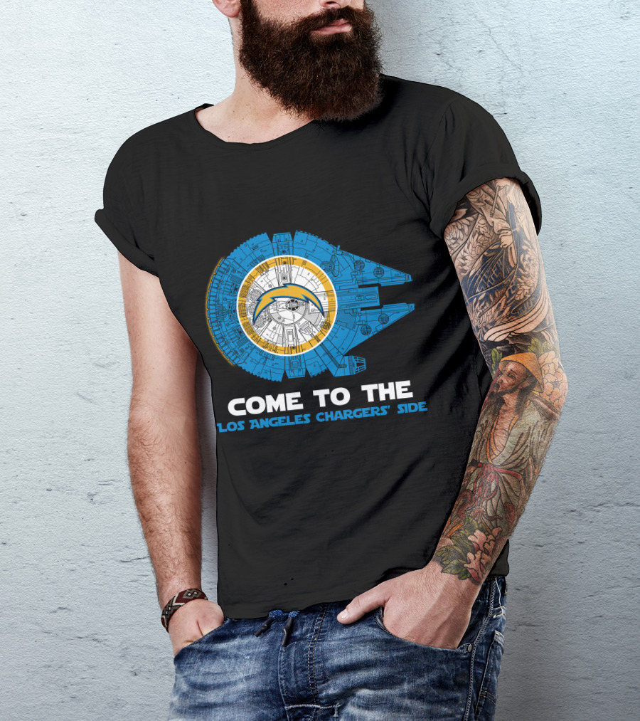 Come To The 'Los Angeles Chargers’ Side Millennium Falcon T-Shirt