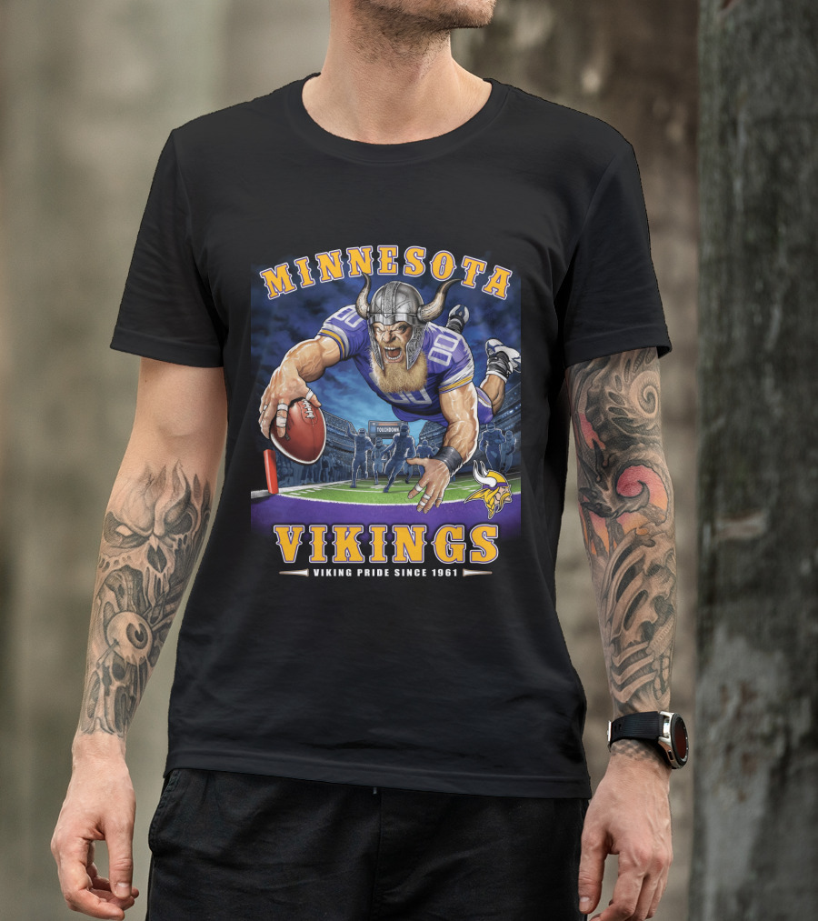 Minnesota Vikings Viking Pride Since 1961 End Zone Nfl Football T-Shirt