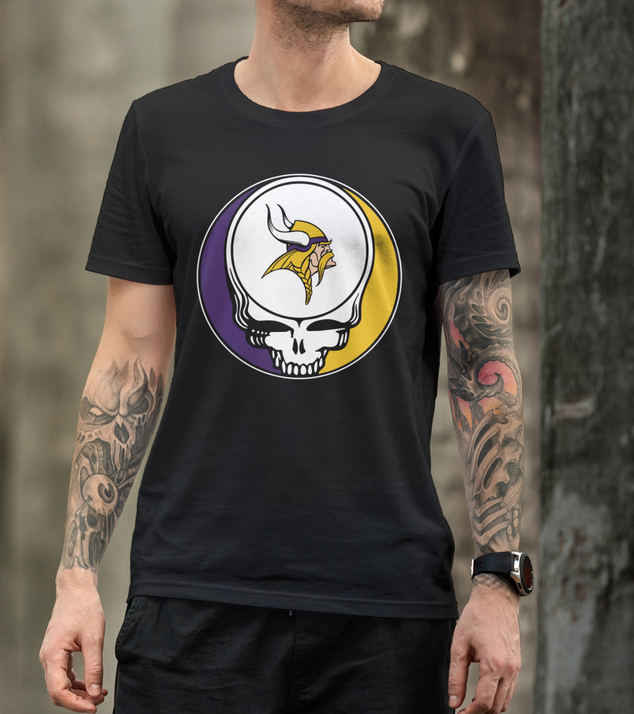 GRATEFUL DEAD Vikings Logo Skull Helmet T-Shirt