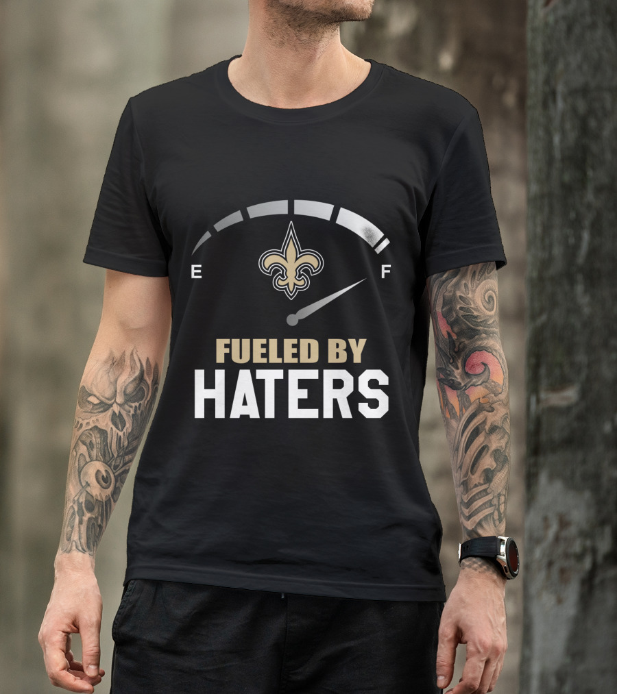 New Orleans Saints Fueled By Haters Fleur-De-Lis Fuel Gauge T-Shirt