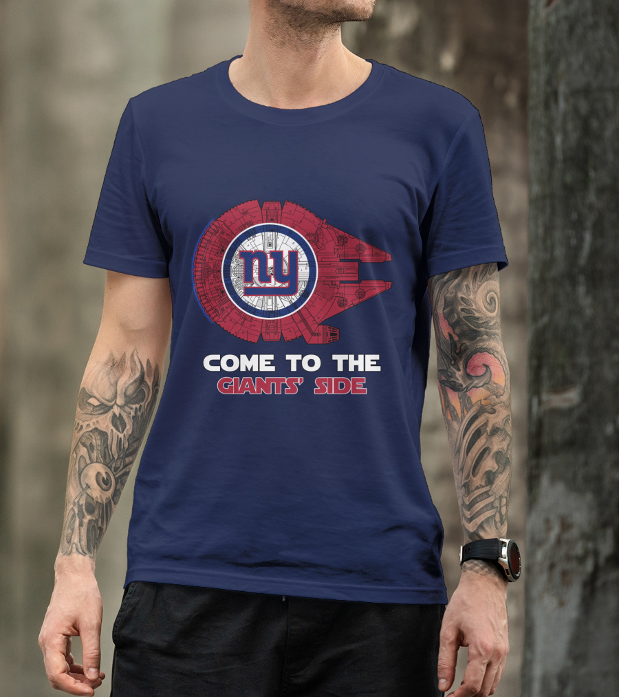 Come To The Giants' Side New York Giants Millennium Falcon T-Shirt