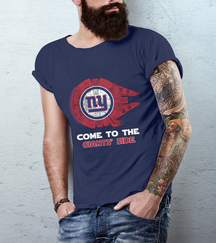 Come To The Giants' Side New York Giants Millennium Falcon T-Shirt
