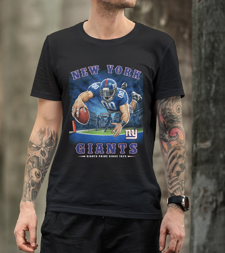 New York Giants Pride Since 1925 End Zone Nfl Tocobowl Football Player T-Shirt