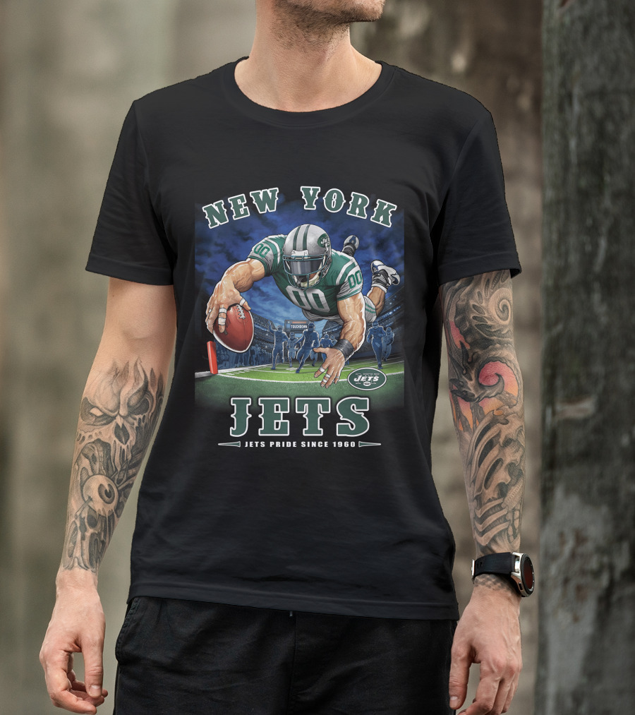 New York Jets Pride Since 1960 End Zone Touchdown T-Shirt