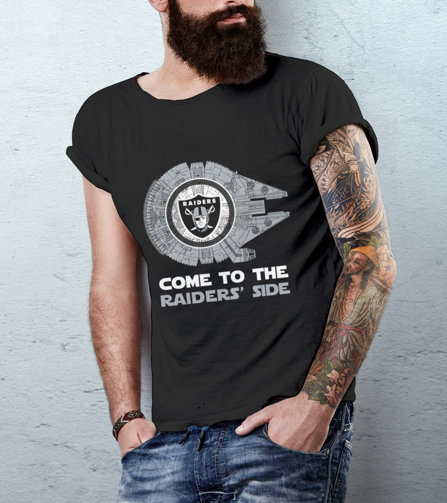 Come To The Raiders' Side Oakland Raiders Millennium Falcon T-Shirt
