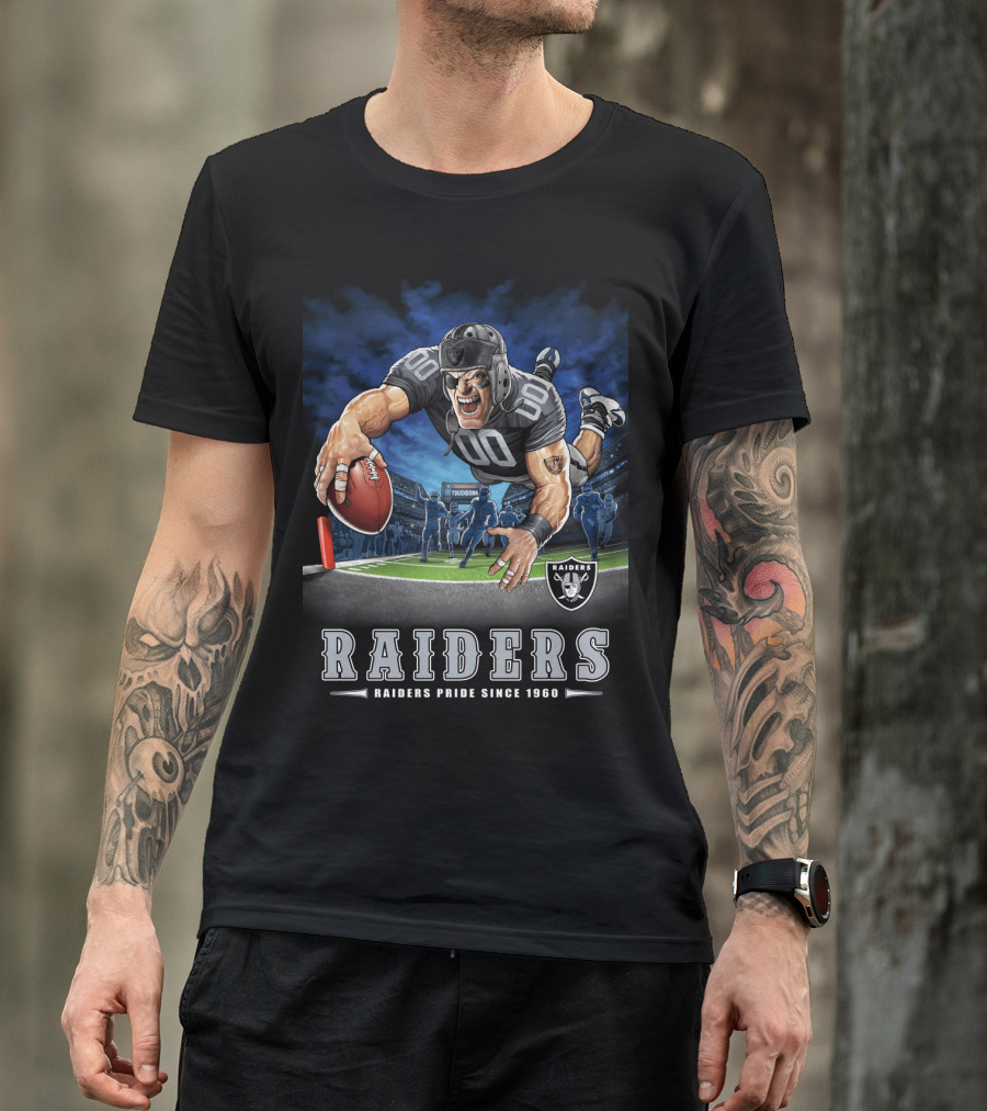 Raiders Pride Since 1960 Touchdown Football Player Raiders T-Shirt