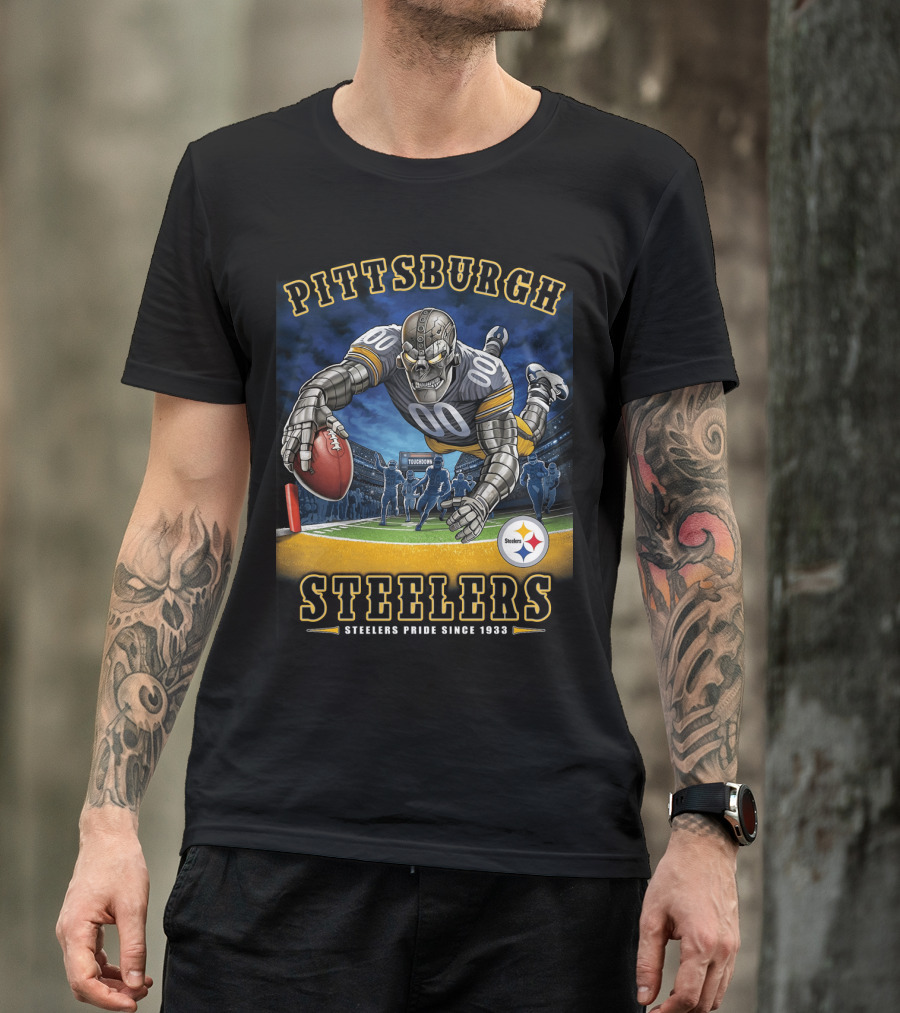 Pittsburgh Steelers Pride Since 1933 End Zone Action T-Shirt