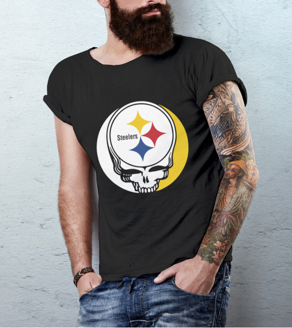 GRATEFUL DEAD Steelers Skull With Team T-Shirt