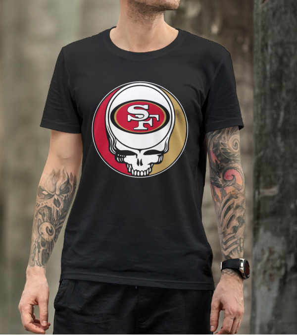 Grateful Dead San Francisco 49ers Skull Logo Combination T-Shirt