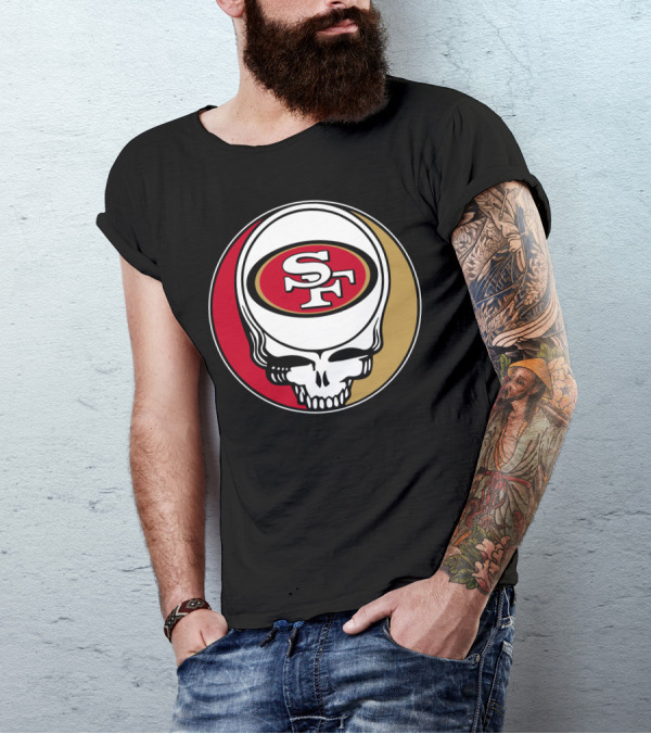 Grateful Dead San Francisco 49ers Skull Logo Combination T-Shirt
