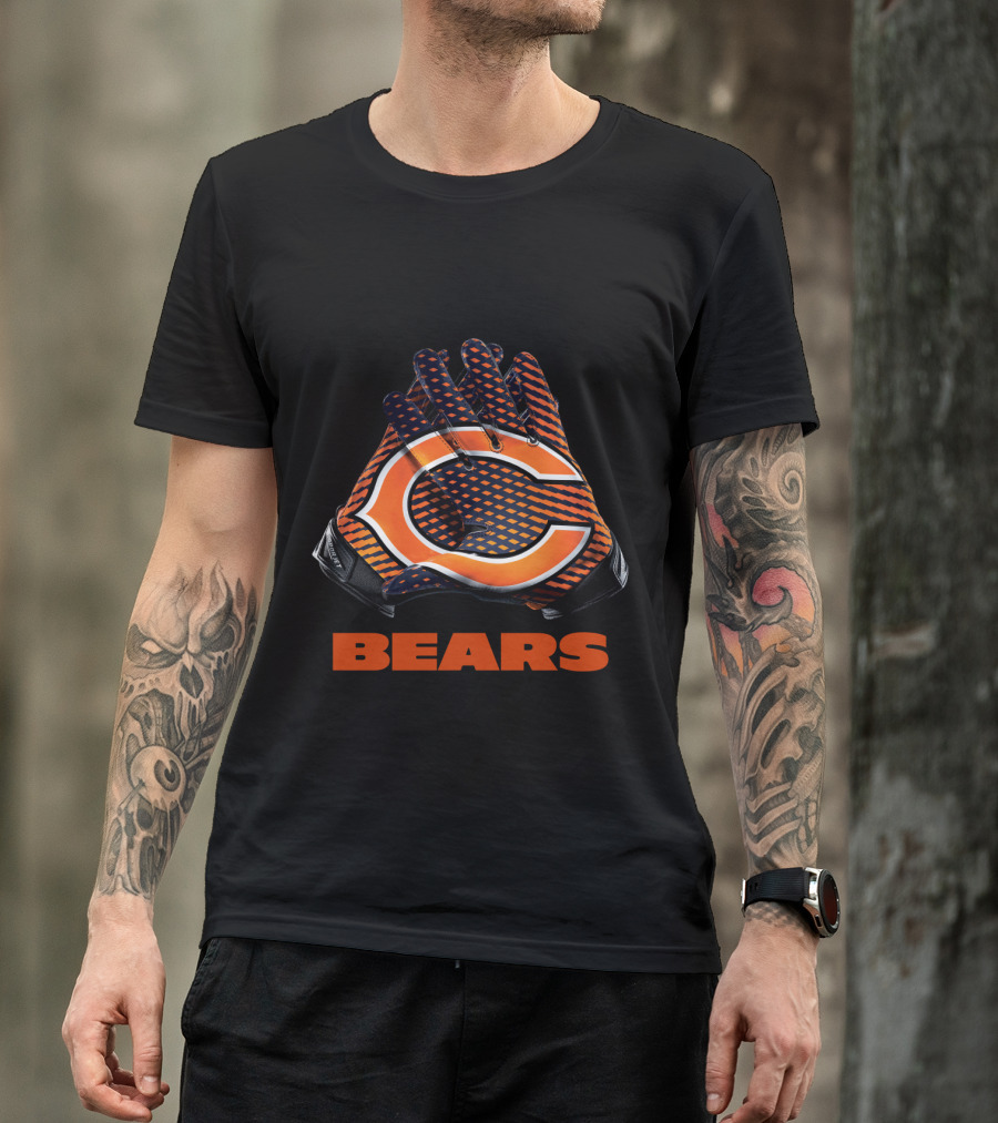 Chicago Bears C Logo Gloves Nfl Bears T-Shirt
