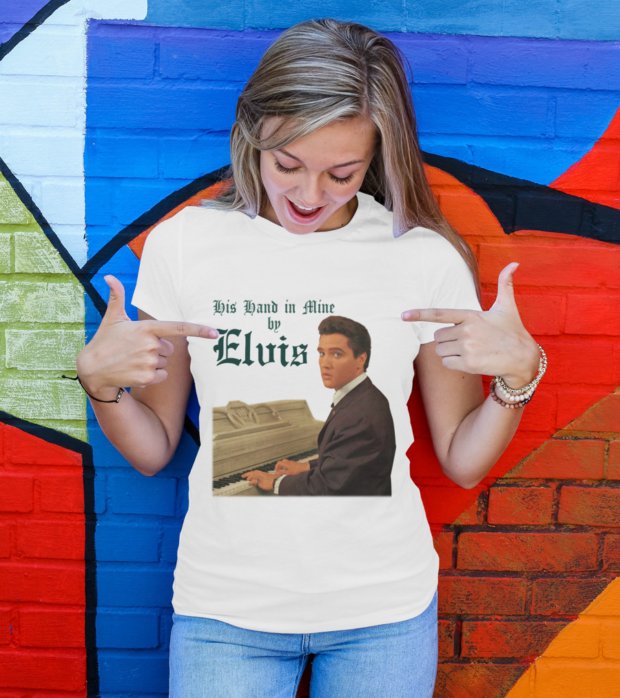 His Hand In Mine By Elvis At Piano T-Shirt