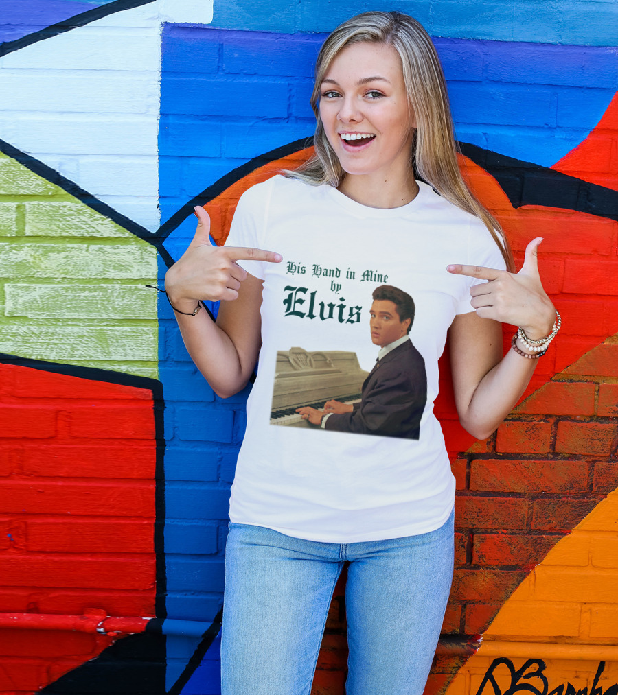 His Hand In Mine By Elvis At Piano T-Shirt