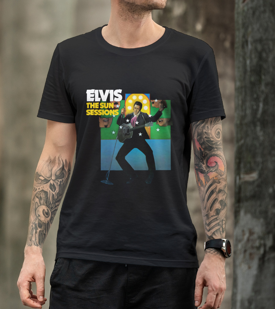 ELVIS The Sun Sessions Iconic Performance Imagery With Guitar And Microphone T-Shirt