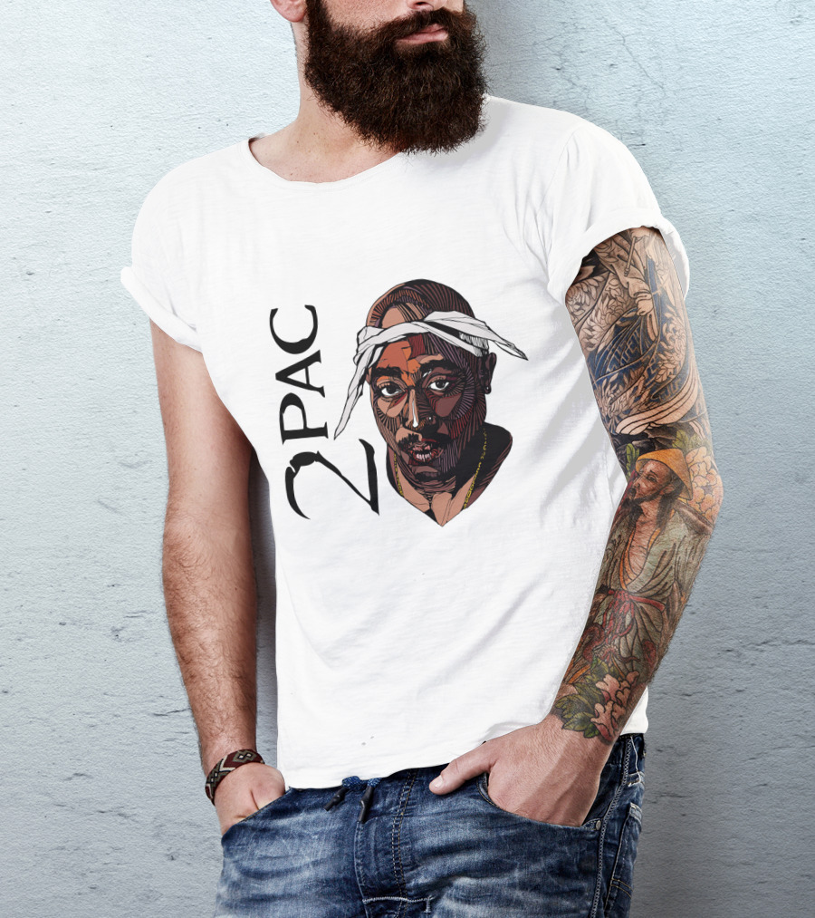 Tupac Shakur 2Pac Bandana Rapn T-Shirt