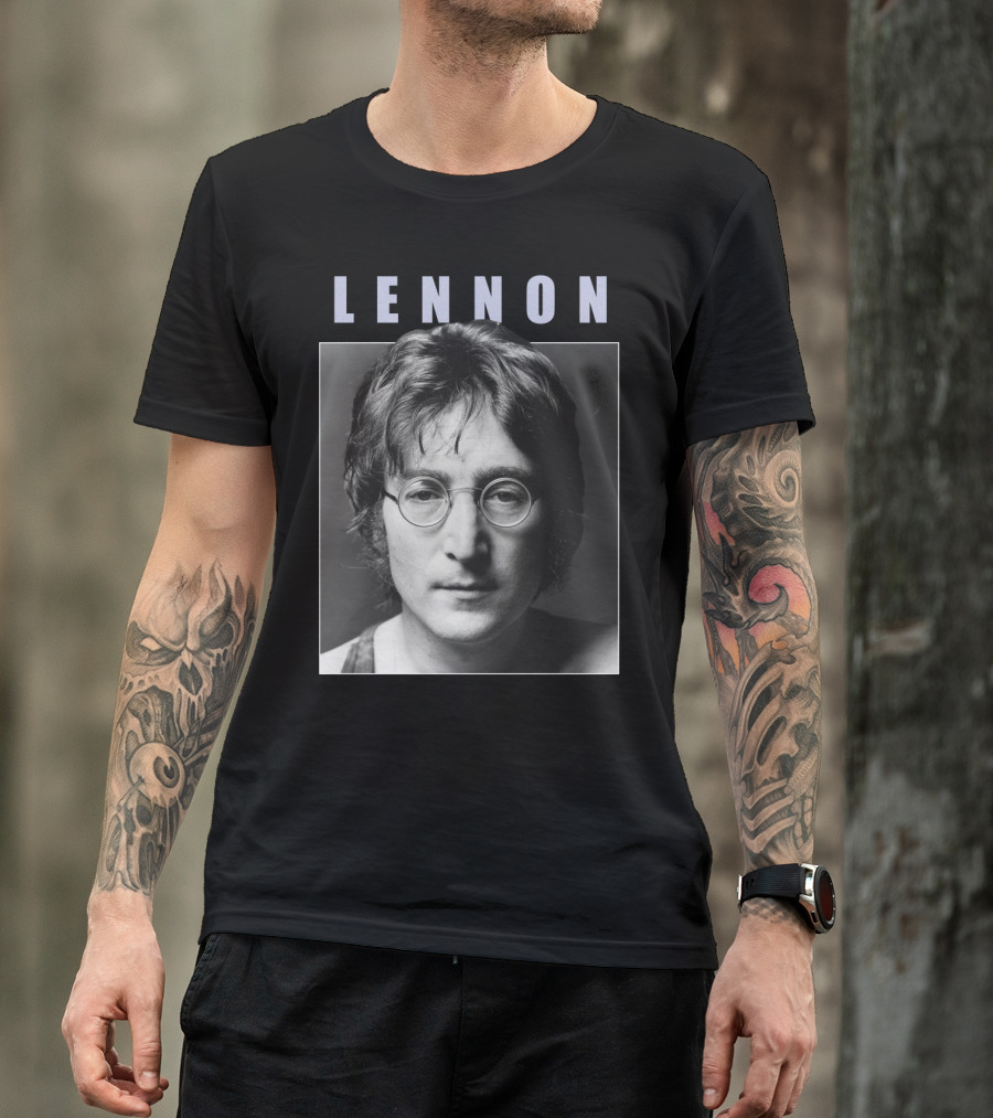 Lennon Black And White Portrait Photography T-Shirt