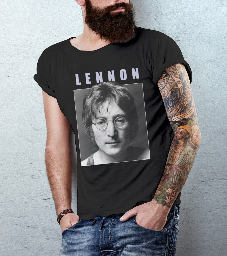Lennon Black And White Portrait Photography T-Shirt