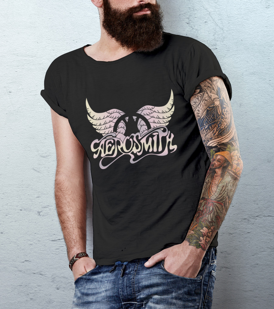 Aerosmith Winged Logo Faded Pinks T-Shirt