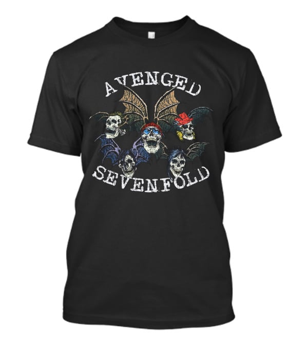 Avenged Sevenfold Skull Bat Wings Artwork T-Shirt