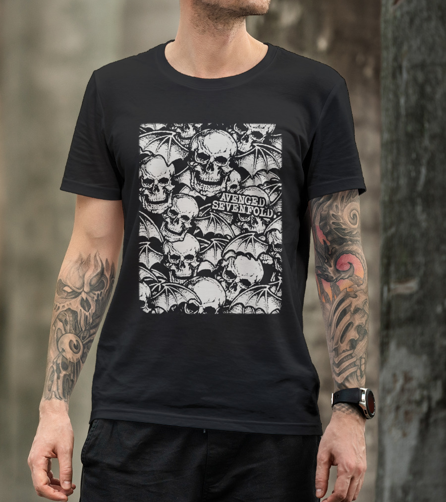 Avenged Sevenfold Skull And Bat Wings T-Shirt