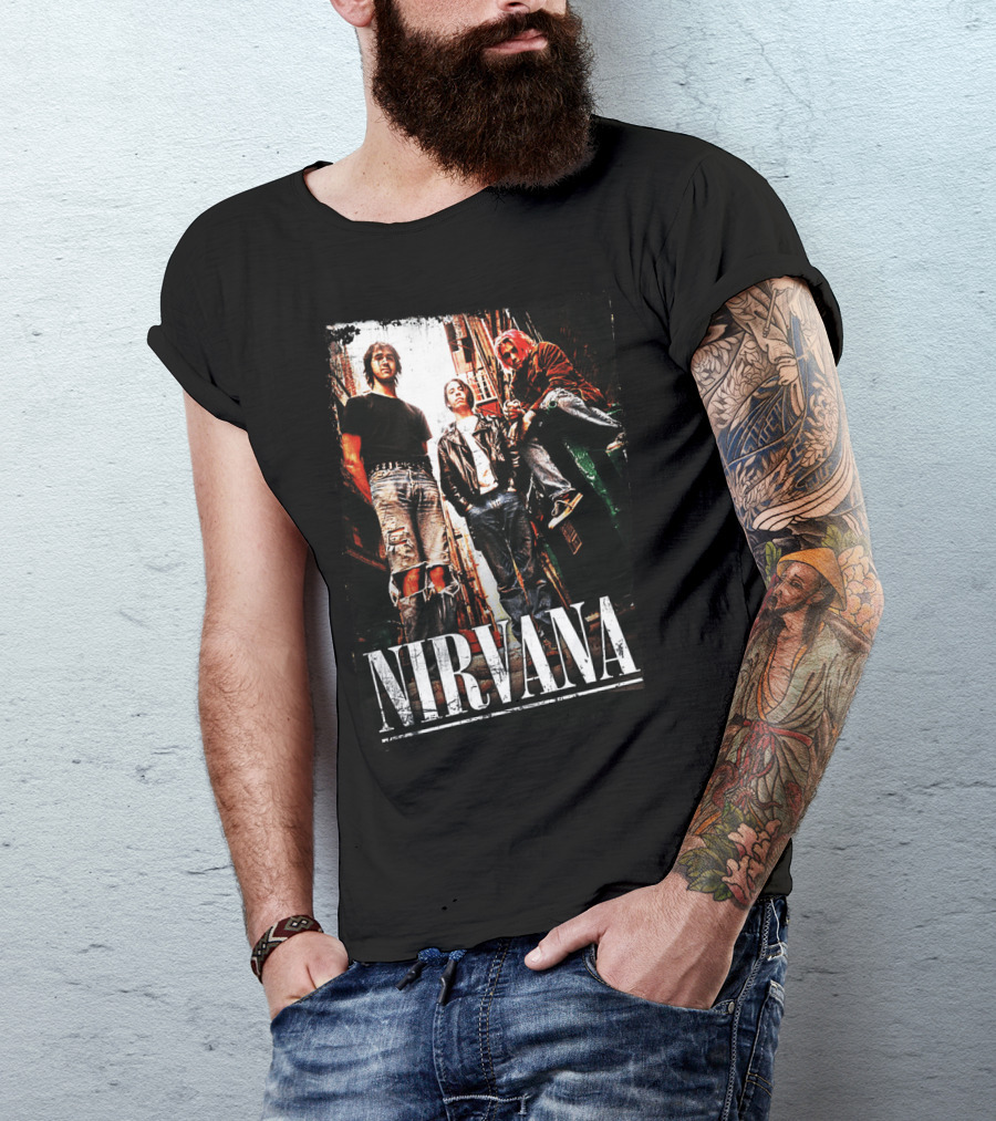 Nirvana Nvn 14 Grunge Band Photo T-Shirt