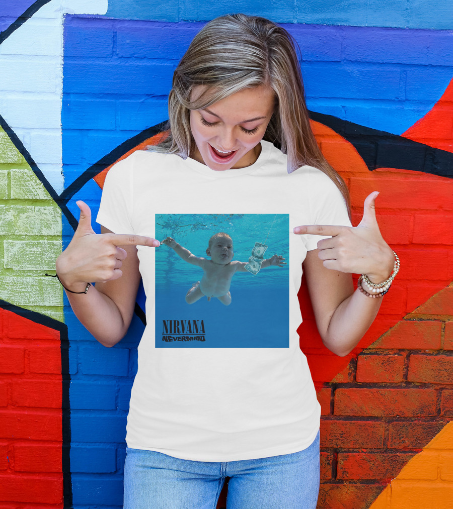 Nirvana Nevermind Album Cover Baby In Pool With Dollar Bill T-Shirt