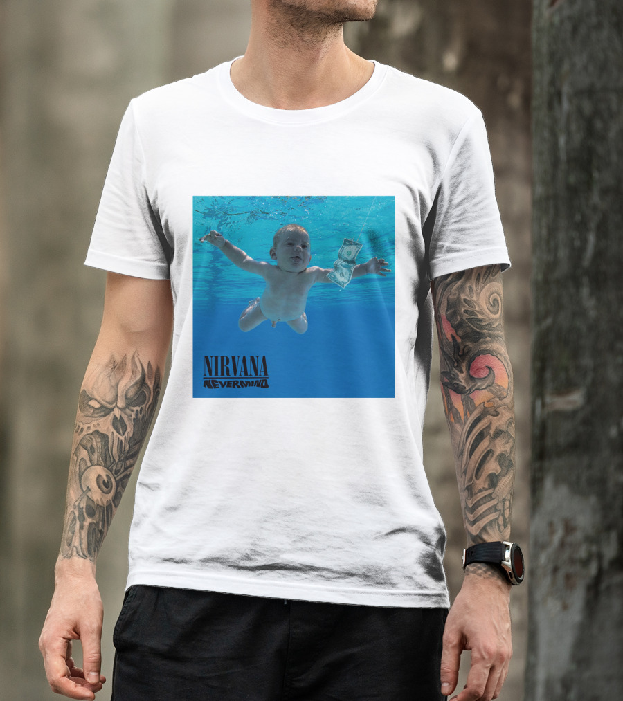 Nirvana Nevermind Album Cover Baby In Pool With Dollar Bill T-Shirt