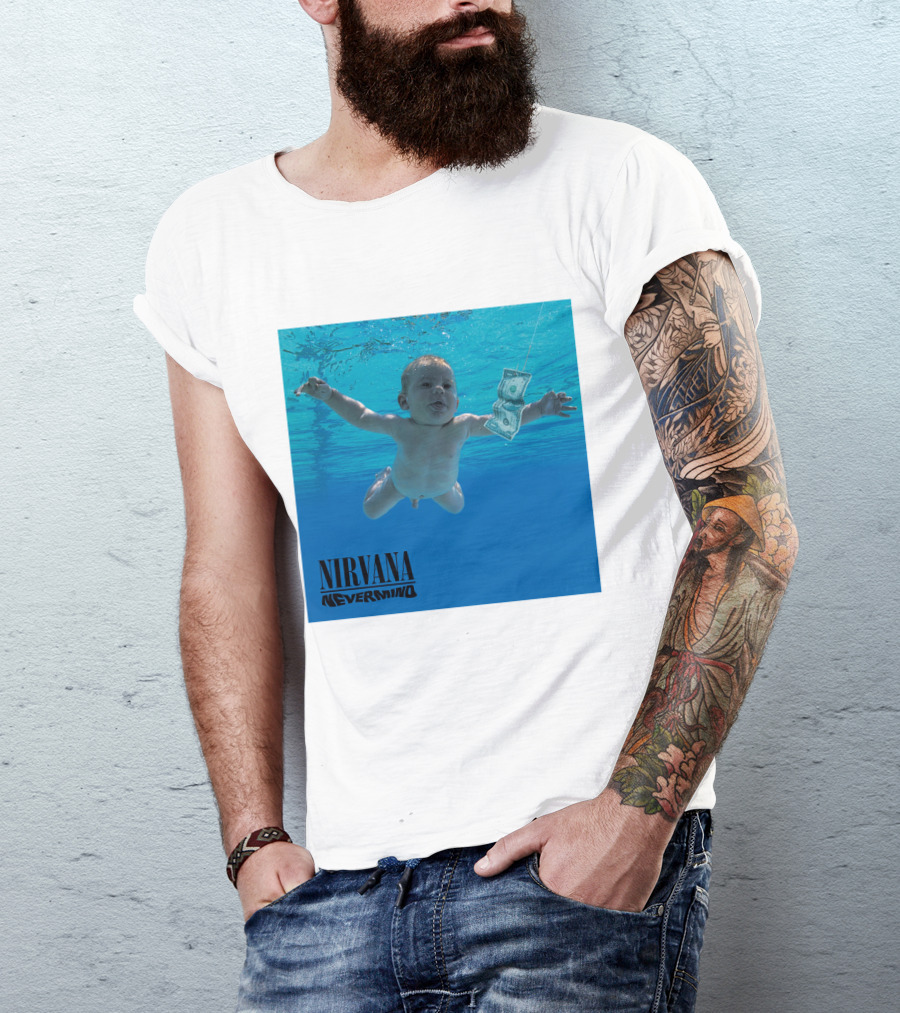 Nirvana Nevermind Album Cover Baby In Pool With Dollar Bill T-Shirt