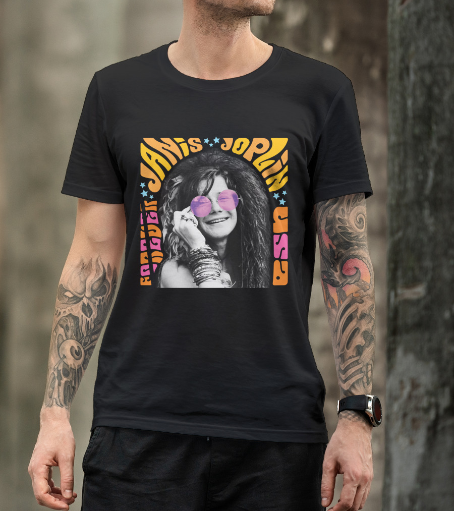 Janis Joplin Forever USA JNJL 09 Postage Stamp T-Shirt