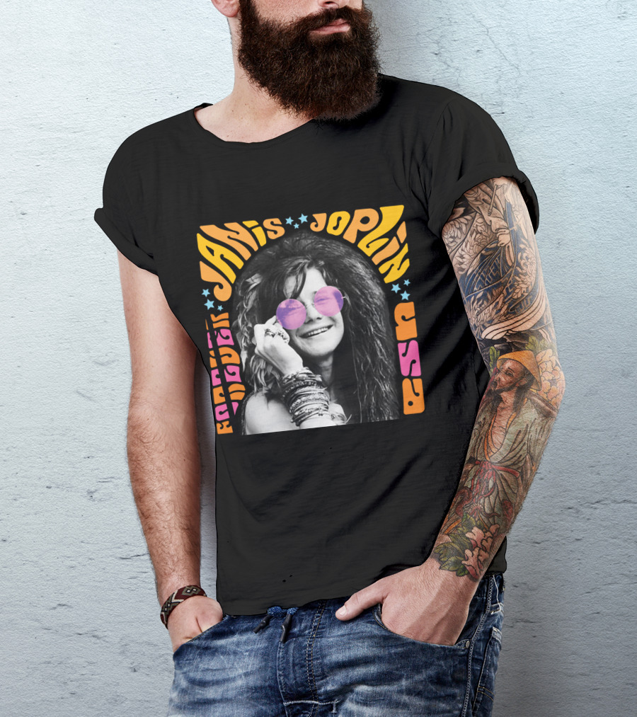 Janis Joplin Forever USA JNJL 09 Postage Stamp T-Shirt