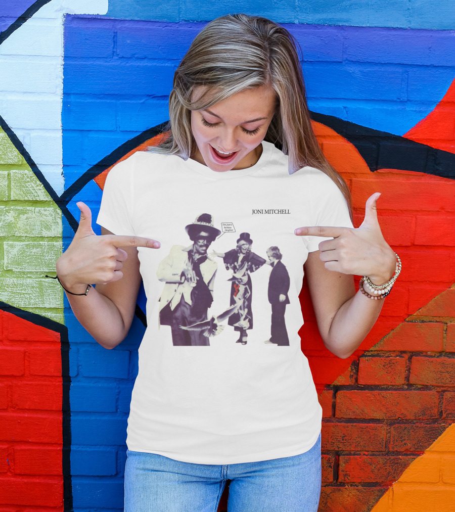 Joni Mitchell Don Juan's Reckless Daughter Album Cover Imagery With Figures And Birds T-Shirt