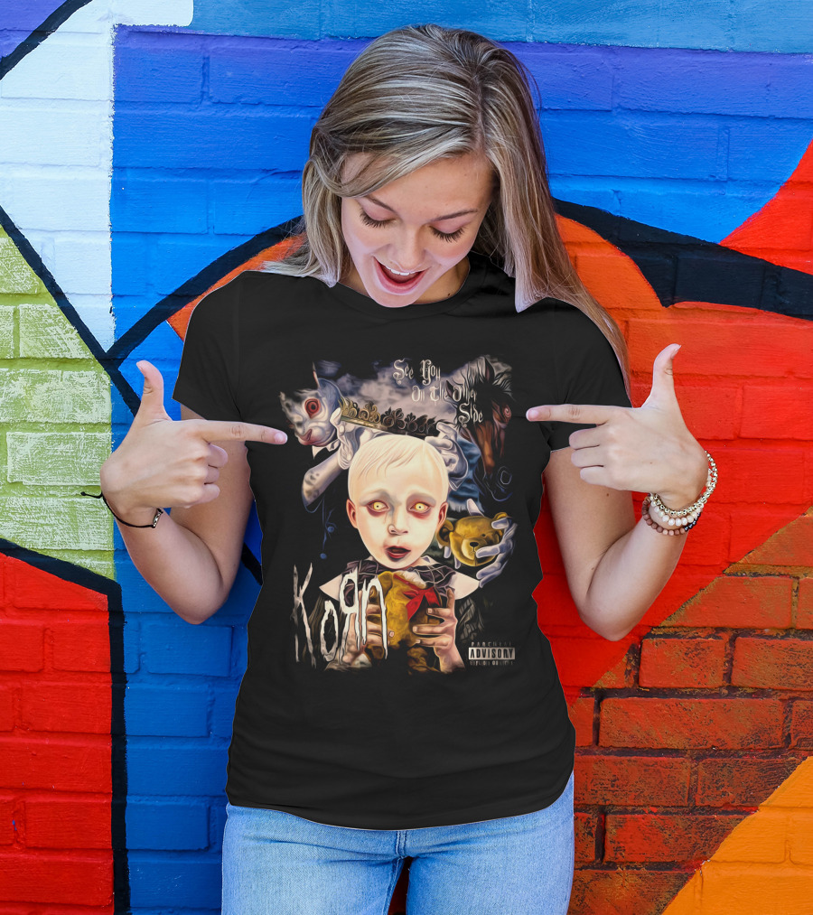 KORN See You On The Other Side Creepy Child And Doll With Clown Faces T-Shirt