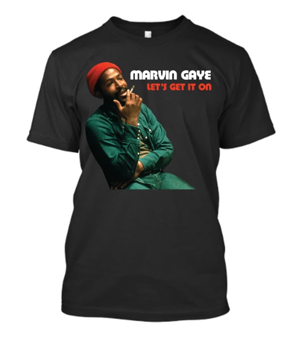 Marvin Gaye Let's Get It On Red Beanie Outfit Smoking Pose T-Shirt