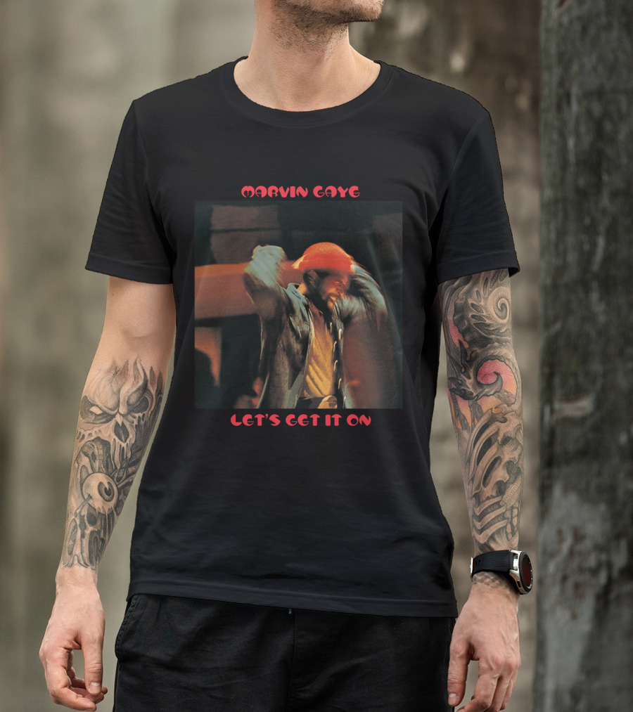 Marvin Gaye Let's Get It On Album Cover Image T-Shirt