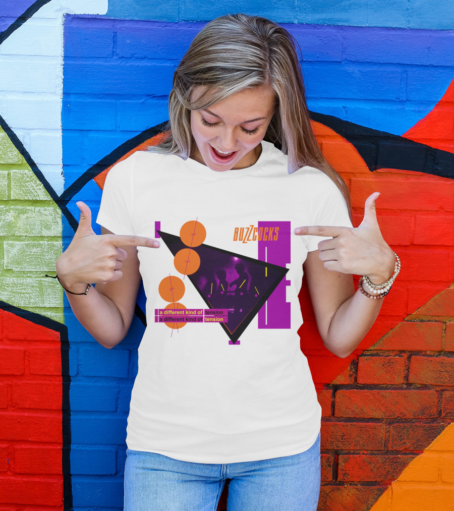 Buzzcocks A Different Kind Of Tension BZC 04 Purple Triangle T-Shirt