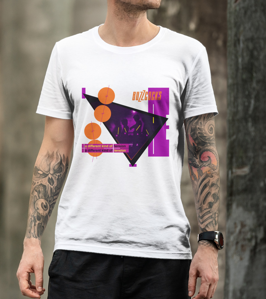 Buzzcocks A Different Kind Of Tension BZC 04 Purple Triangle T-Shirt