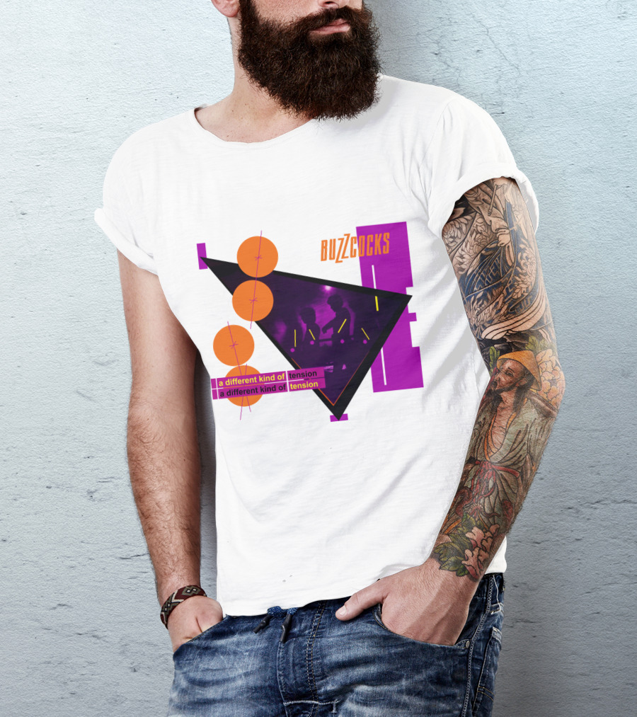 Buzzcocks A Different Kind Of Tension BZC 04 Purple Triangle T-Shirt