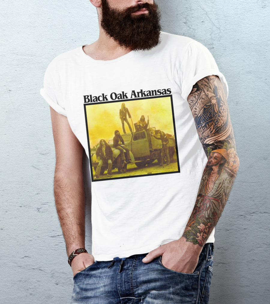 Black Oak Arkansas Band Vintage Yellow Truck Scene T-Shirt