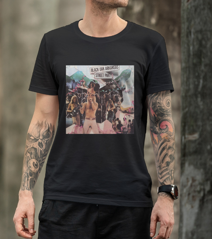 Black Oak Arkansas Street Party Live Performance Collage T-Shirt