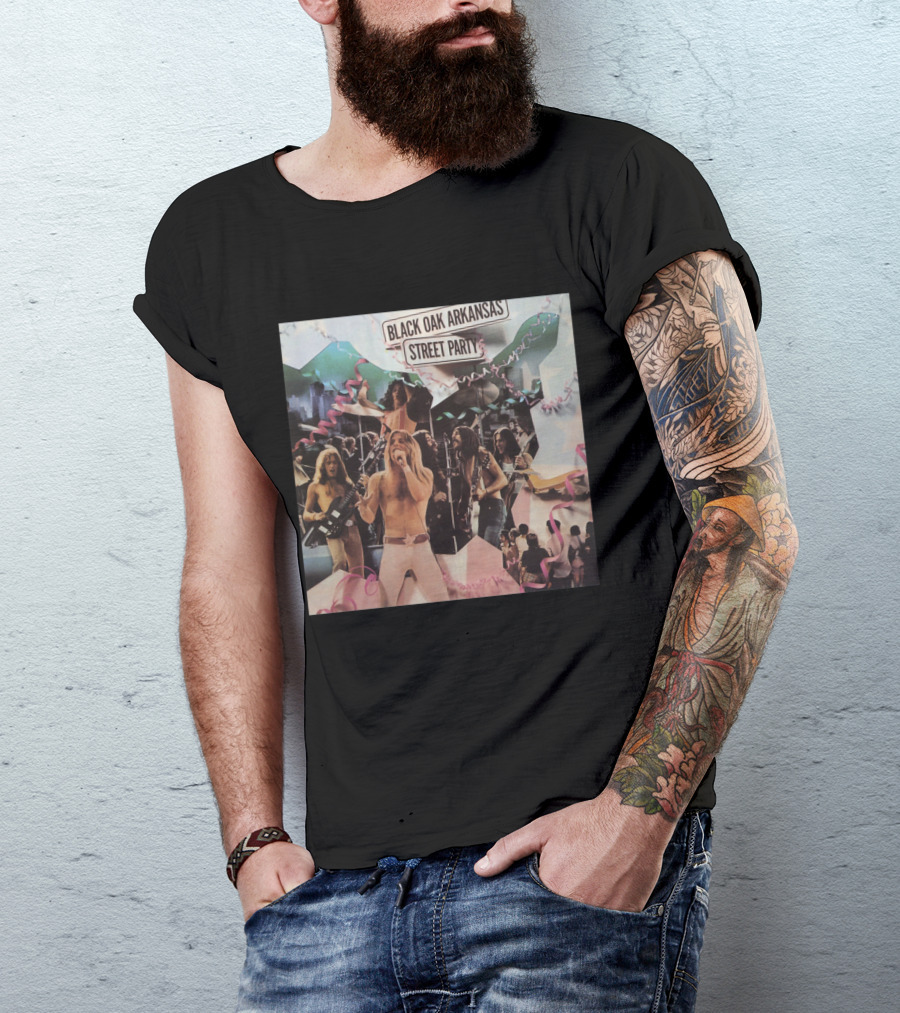 Black Oak Arkansas Street Party Live Performance Collage T-Shirt