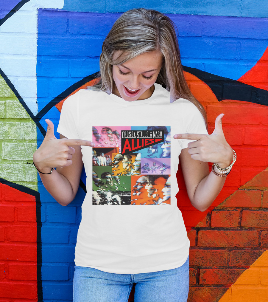 Crosby, Stills And Nash Allies Album Collage T-Shirt