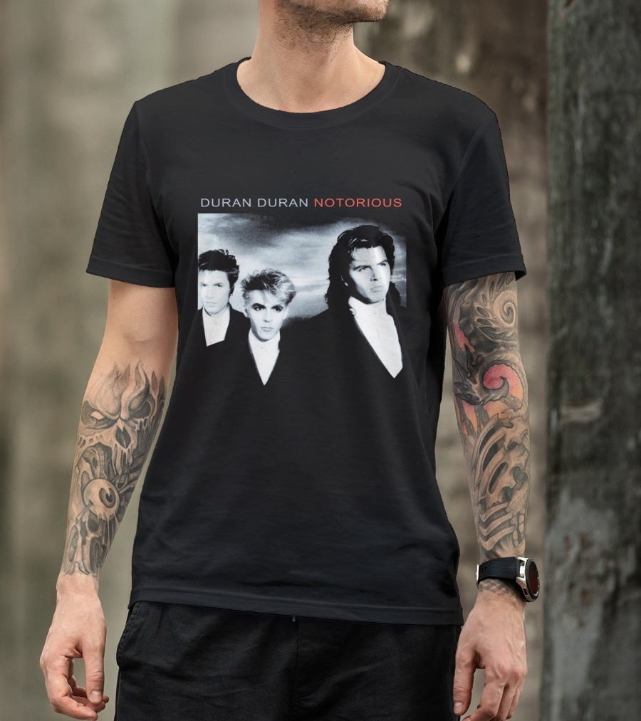 Duran Duran Notorious 1986 Album Cover Black And White Trio T-Shirt