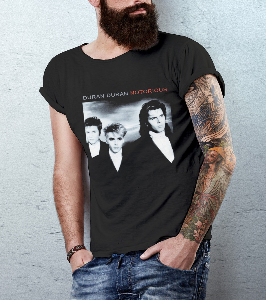 Duran Duran Notorious 1986 Album Cover Black And White Trio T-Shirt