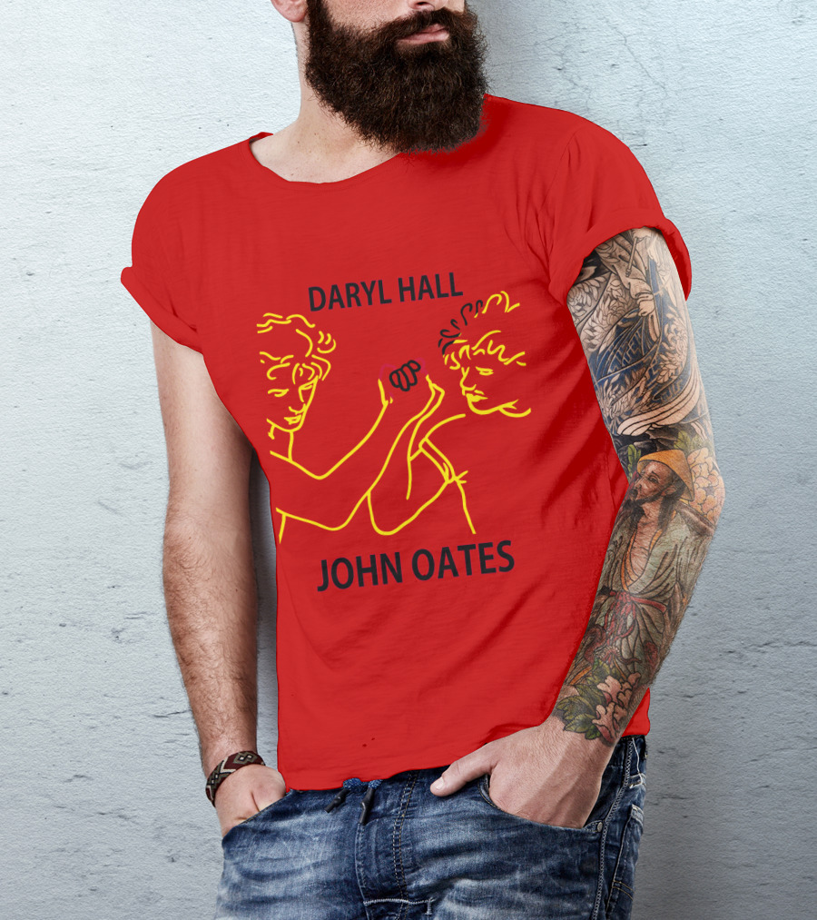 Daryl Hall And John Oates Neon Outline Duo T-Shirt
