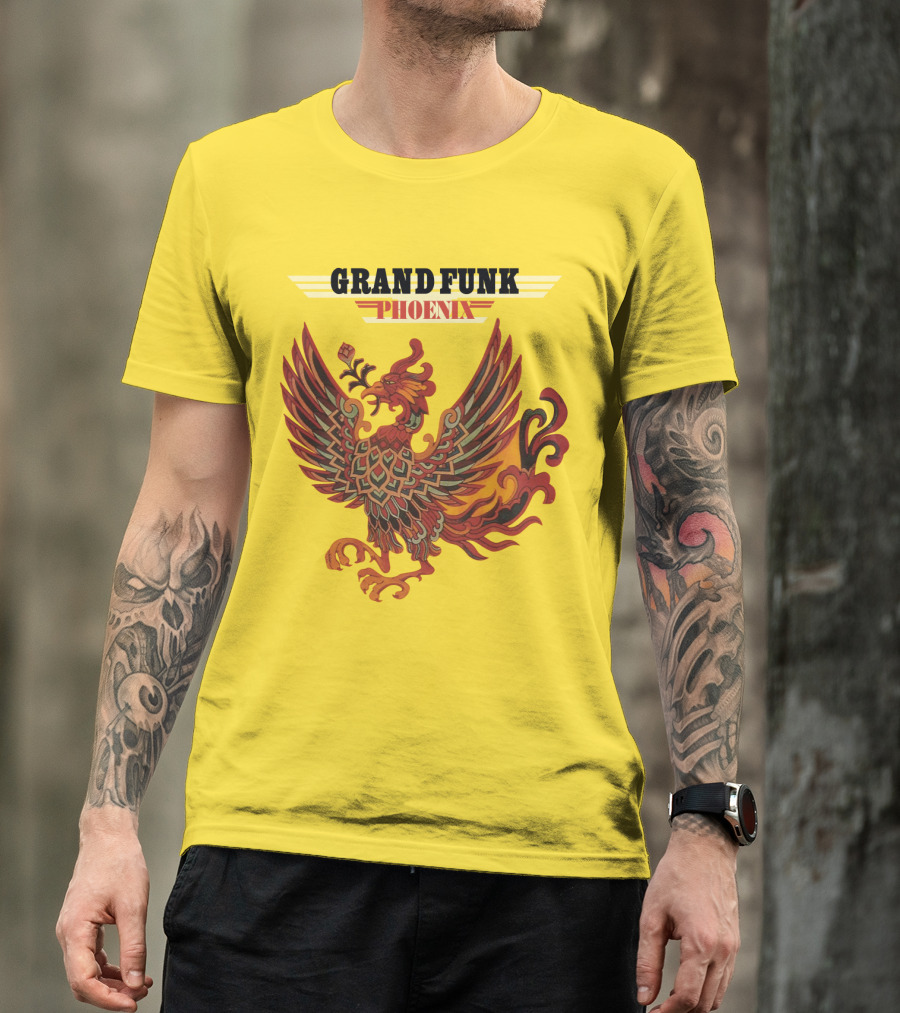 Grand Funk Railroad Phoenix Winged Firebird בשה T-Shirt