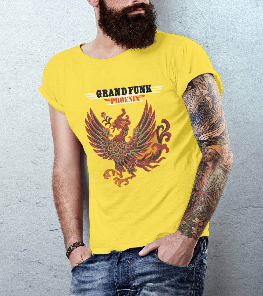 Grand Funk Railroad Phoenix Winged Firebird בשה T-Shirt