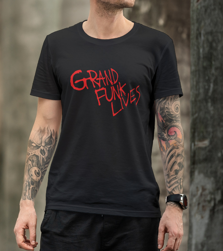 Grand Funk Lives GFR 11 Vintage Rock Band Typography T-Shirt