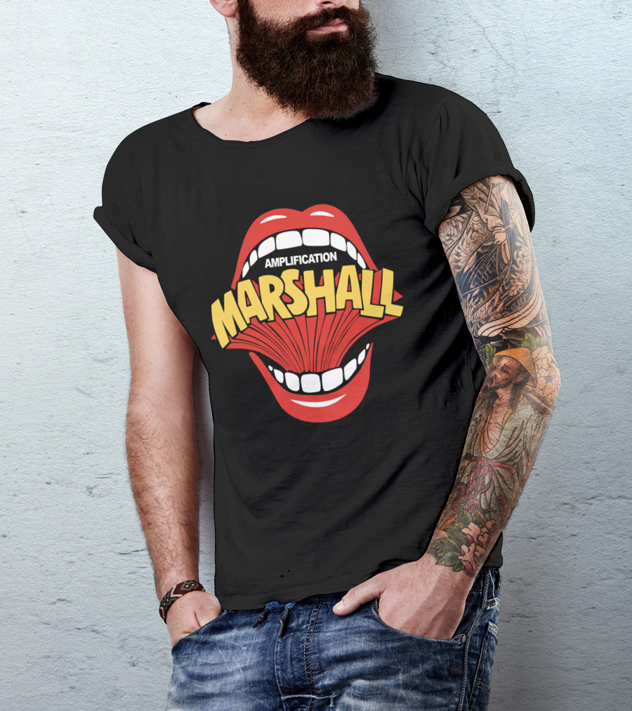 Marshall Amplification Mouth Graphic Vintage Style T-Shirt