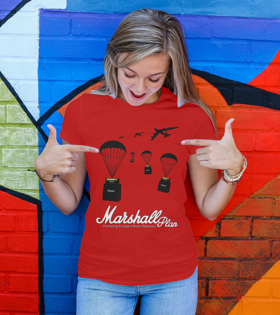 Marshall Plan Amplifiers Parachuted For Europe's Music Recovery T-Shirt